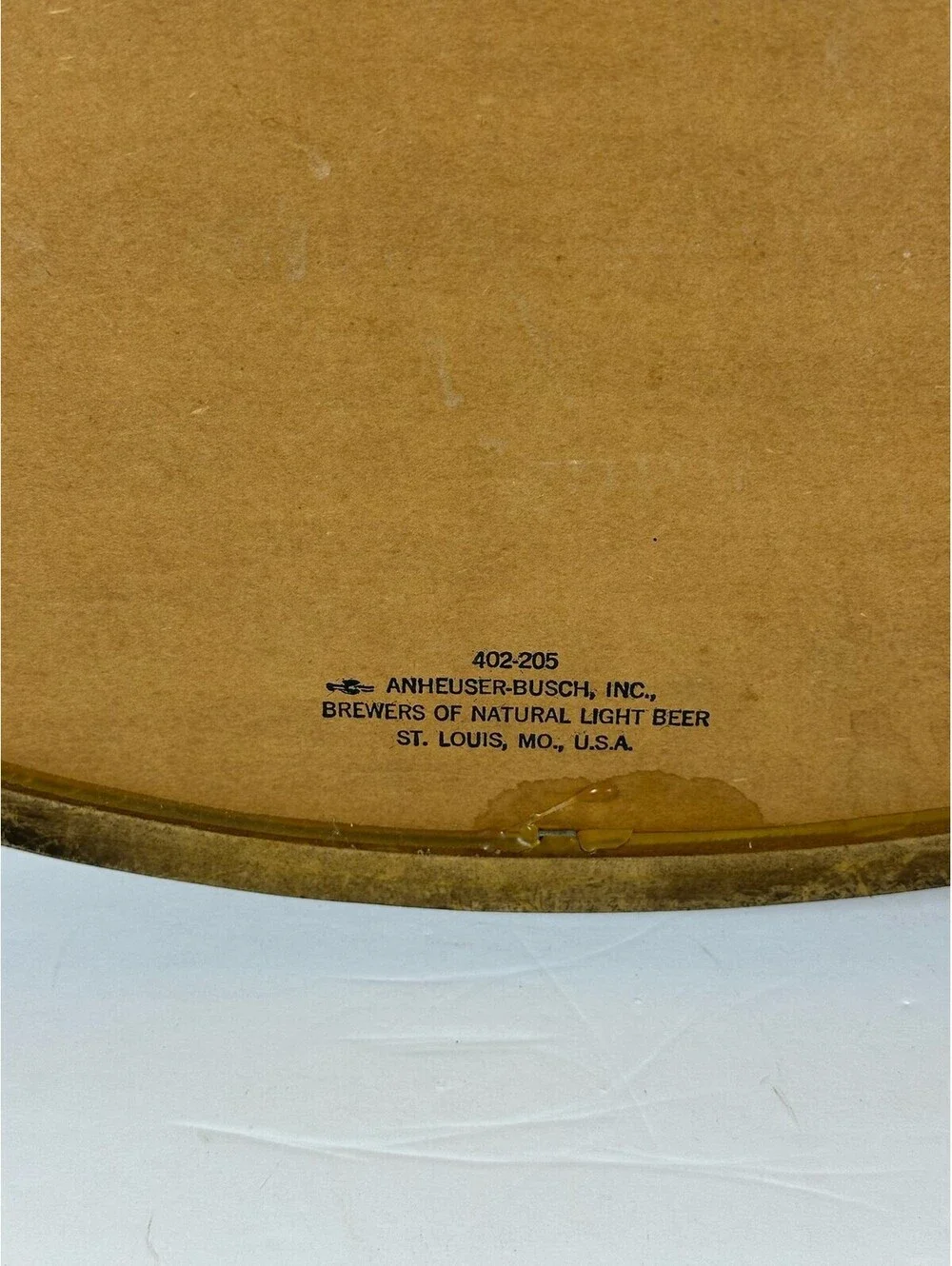 Vintage Natural Light Beer Mirror Sign Anheuser-Busch Wood Frame C-12